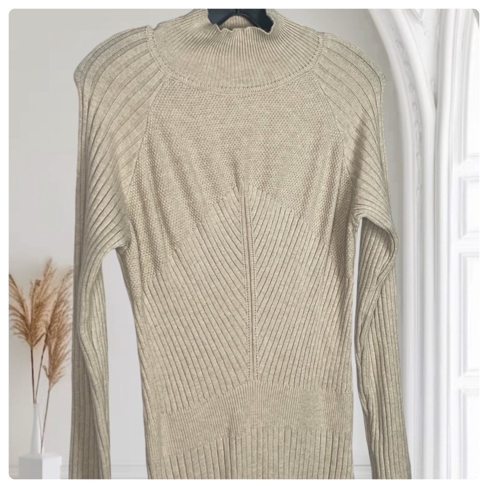 Made With Love Beige Sweater Dress - Women's Size S - Knee Length - Picture 4 of 12